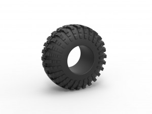 Offroad tire 95 Scale 1 to 25 3D Print Model