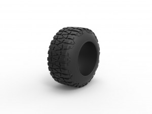 Offroad tire 99 Scale 1 to 25 3D Print Model