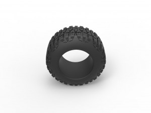 Offroad tire 99 Scale 1 to 25 3D Print Model