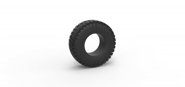 Offroad tire 100 Scale 1 to 25 3D 프린트 모델 .c4d .max .obj .3ds .fbx .stl .blend