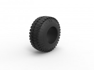 Offroad tire 101 Scale 1 to 25 3D-Druckmodell