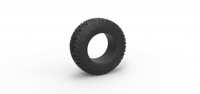 Offroad tire 102 Scale 1 to 25 3D 프린트 모델 .c4d .max .obj .3ds .fbx .stl .blend 