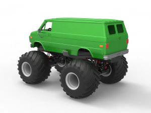 Monster Truck Van Scale 1 to 25 3D Print Model