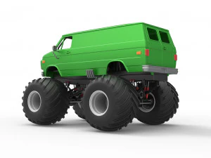 Monster Truck Van Scale 1 to 25 3D Print Model