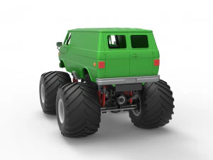 Monster Truck Van Scale 1 to 25 3D Print Model