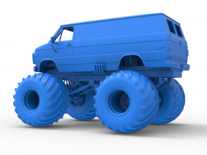 Monster Truck Van Scale 1 to 25 Modello di stampa 3D