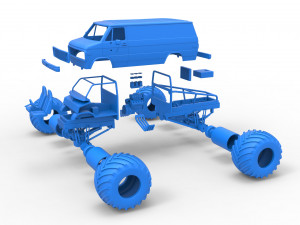 Monster Truck Van Scale 1 to 25 Modello di stampa 3D