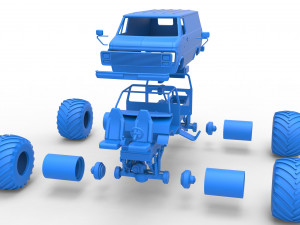 Monster Truck Van Scale 1 to 25 Modello di stampa 3D