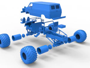 Monster Truck Van Scale 1 to 25 3D Print Model