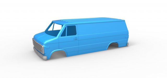 Vintage Van shell Scale 1 to 25 3D Принт Модель .c4d .max .obj .3ds .fbx .stl .blend