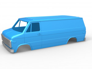 Vintage Van shell Scale 1 to 25 3D 프린트 모델