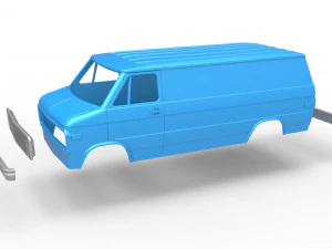 Vintage Van shell Scale 1 to 25 3D Print Model