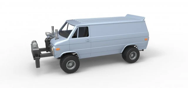 Pulling van 4wd Scale 1 to 25 3D Print Model .c4d .max .obj .3ds .fbx .stl .blend 