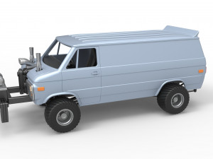 Pulling van 4wd Scale 1 to 25 3D Print Model