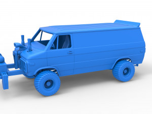 Pulling van 4wd Scale 1 to 25 3D 프린트 모델