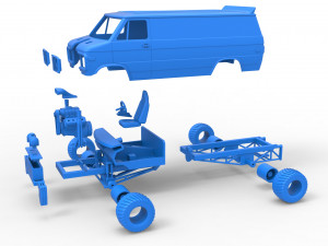 Pulling van 4wd Scale 1 to 25 3D 프린트 모델