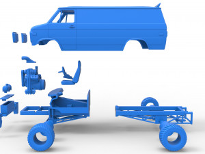 Pulling van 4wd Scale 1 to 25 3D 프린트 모델