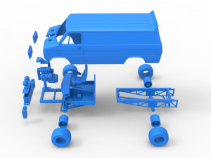 Pulling van 4wd Scale 1 to 25 3D 프린트 모델