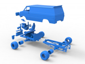 Pulling van 4wd Scale 1 to 25 3D 프린트 모델