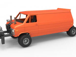 पुलिंग वैन 4डब्ल्यूडी संस्करण 2 स्केल 1 से 25 3D प्रिंट मॉडल