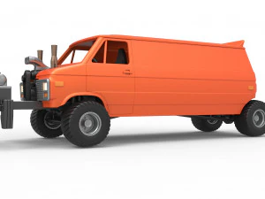 Pulling van 4wd Version 2 Scale 1 to 25 3D Print Model