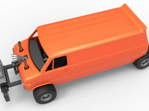Pulling van 4wd Version 2 Scale 1 to 25 3D Print Model