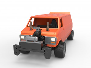 Pulling van 4wd Version 2 Scale 1 to 25 3D 打印模型