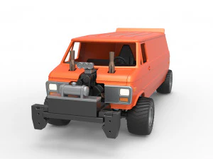 Pulling van 4wd Version 2 Scale 1 to 25 3D Print Model