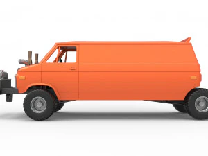 Pulling van 4wd Version 2 Scale 1 to 25 3D Print Model