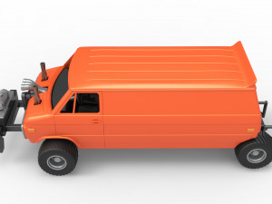 Pulling van 4wd Version 2 Scale 1 to 25 3D 打印模型