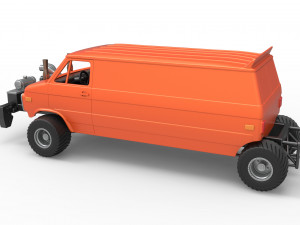 Pulling van 4wd Version 2 Scale 1 to 25 3D 打印模型