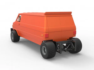 Pulling van 4wd Version 2 Scale 1 to 25 3D Print Model