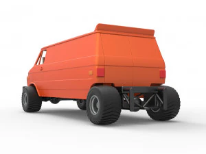 Pulling van 4wd Version 2 Scale 1 to 25 3D Print Model