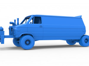 Pulling van 4wd Version 2 Scale 1 to 25 3D 打印模型