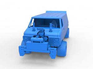 Pulling van 4wd Version 2 Scale 1 to 25 3D Print Model