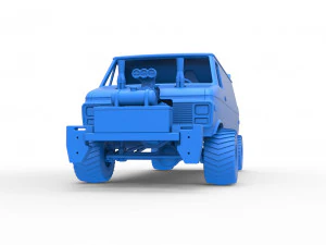 Pulling van 4wd Version 2 Scale 1 to 25 3D Print Model