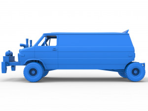 Pulling van 4wd Version 2 Scale 1 to 25 3D 打印模型