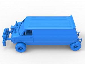 Pulling van 4wd Version 2 Scale 1 to 25 3D 打印模型