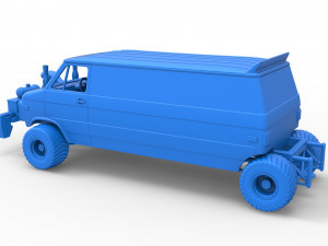 Pulling van 4wd Version 2 Scale 1 to 25 3D 打印模型