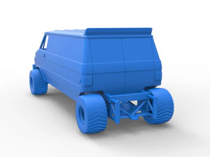 Pulling van 4wd Version 2 Scale 1 to 25 3D Print Model