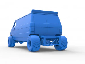 Pulling van 4wd Version 2 Scale 1 to 25 3D Print Model