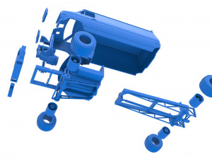 Pulling van 4wd Version 2 Scale 1 to 25 3D 打印模型