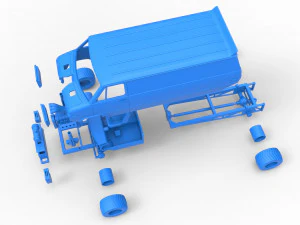 Pulling van 4wd Version 2 Scale 1 to 25 3D Print Model