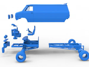 Pulling van 4wd Version 2 Scale 1 to 25 3D Print Model