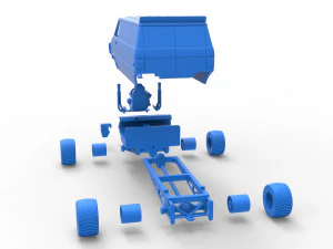 Pulling van 4wd Version 2 Scale 1 to 25 3D Print Model