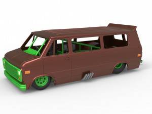 Dragster Van Scale 1 to 25 Modelo de impresión 3D