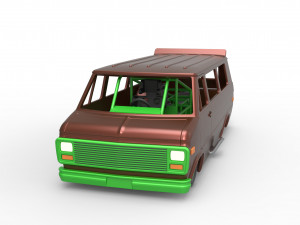 Dragster Van Scale 1 to 25 3D Принт Модель