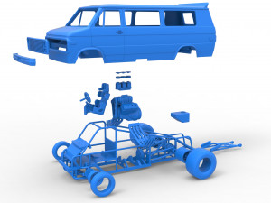 Dragster Van Scale 1 to 25 3D Принт Модель
