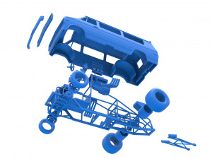 Dragster Van Scale 1 to 25 3D Принт Модель