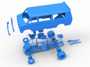 Dragster Van Scale 1 to 25 3D Принт Модель